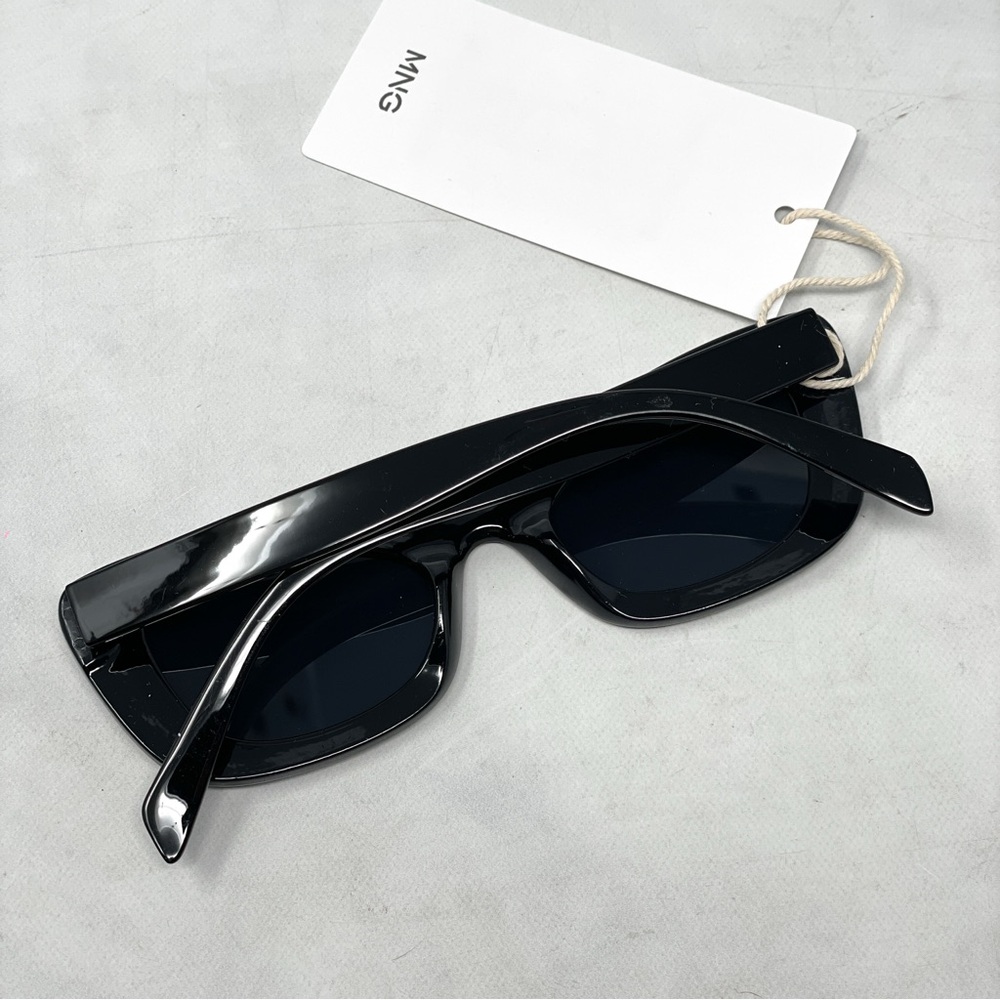 NWT Mango Mng Rhinestone Sunglasses Recycled Materials Black Retro Glam Sexy - Picture 12 of 14